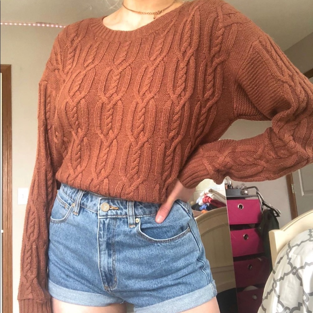 Pacsun dark orange cropped sweater